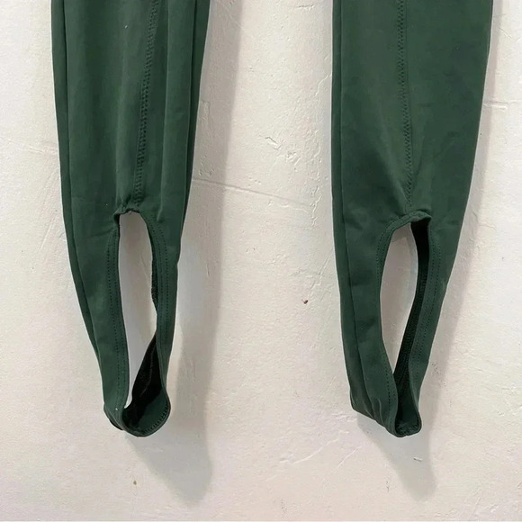 Norba Green Velour Stirrup Leggings Size XS Stretchy High Rise Green‎ - Picture 8 of 10
